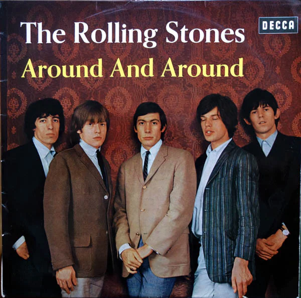 THE ROLLING STONES, Around And Around (Disques Decca; 158.012, France 1964, Laminated Flipback Sleeve With Red Text On Rear, Translucent Inner with Red Decca Text) LP VG/G