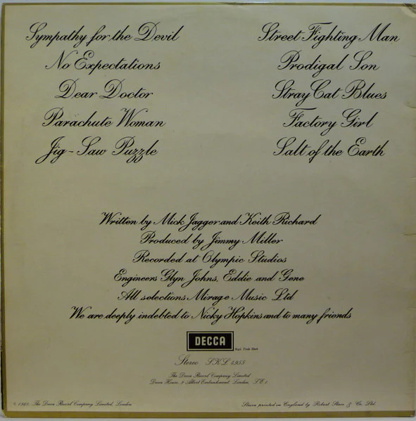 THE ROLLING STONES, Beggars Banquet (Decca Blue Boxed; SKL 4955, UK 1977 Reissue, Laminated Gatefold Sleeve, Company Inner) LP VG+/EX - Image 2