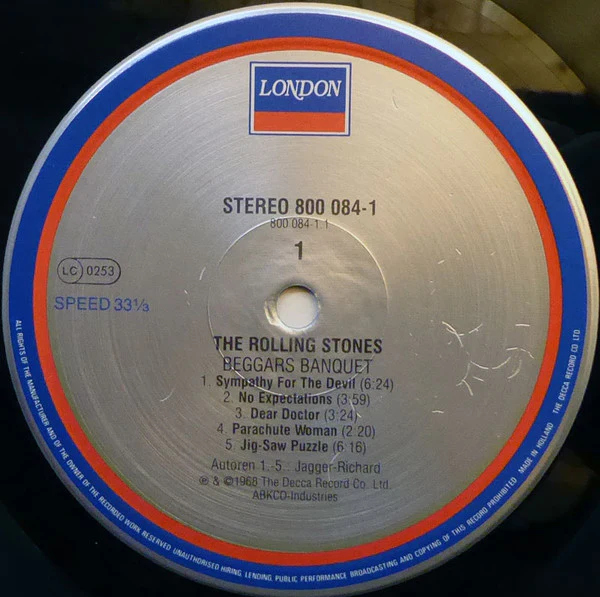 THE ROLLING STONES, Beggar's Banquet (Decca Silver; 800 084-1, Germany , Single Sleeve, Toilet Cover, Stereo, Made in Holland on Label) LP VG/VG - Image 3