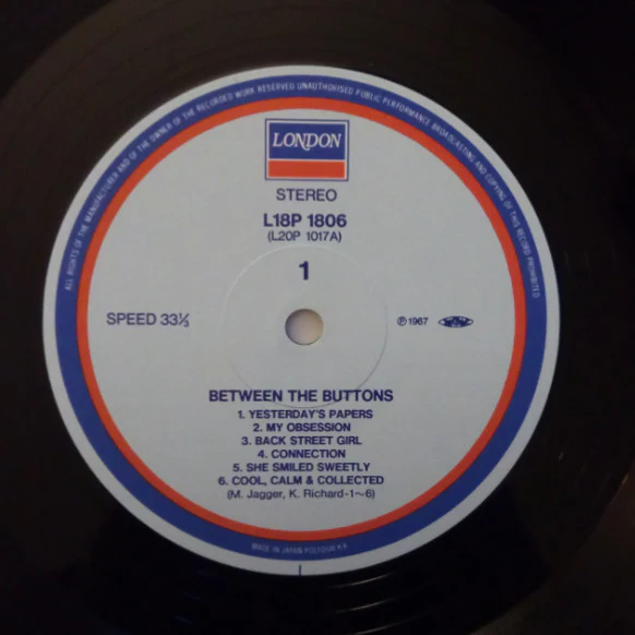 THE ROLLING STONES, Between The Buttons (London Records ; L18P-1806, Japan 1988 Reissue, Insert, No Obi) LP VG+/EX - Image 2