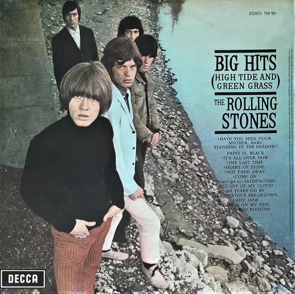 THE ROLLING STONES, Big Hits (High Tide And Green Grass) (Decca Blue-Grey Boxed Labels ; TXS101, UK 1970s Reissue, Laminated Gatefold Sleeve, Insert, Stereo, Pale Blue Sleeve Text, No Indica LP VG/VG - Image 2