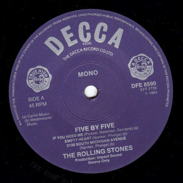 THE ROLLING STONES, Five By Five (Decca; DFE 8590, UK 1982 Reissue, Picture Sleeve, Solid Centre), SALE - Up to 50% Off the Original Price 7" EP VG+/VG+ - Image 3