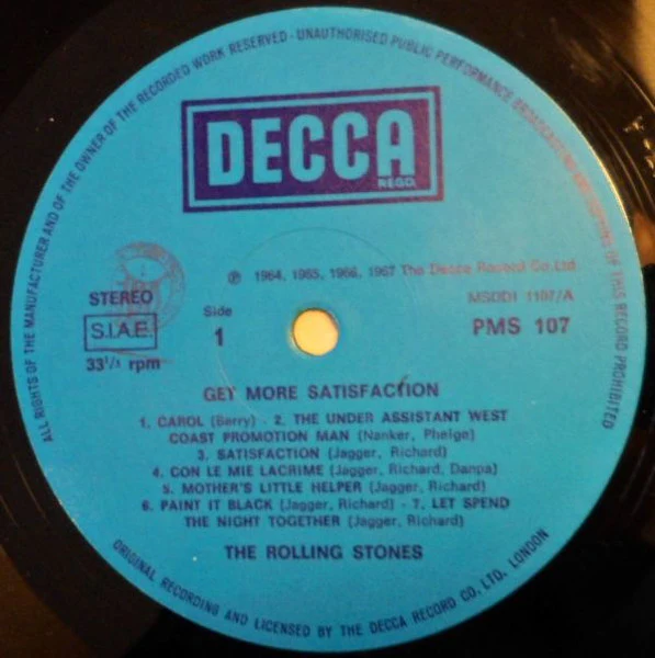 THE ROLLING STONES, Get More...Satisfaction (Decca; PMS 107, Italy 1979) LP G+/VG - Image 3