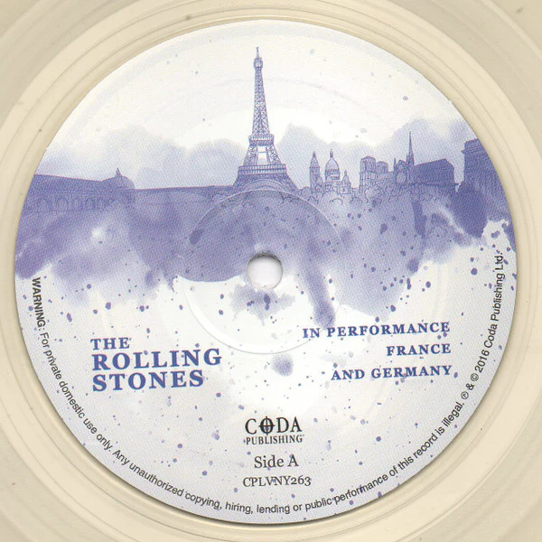 THE ROLLING STONES, In Performance France And Germany (Coda Publishing; CPLVNY263, UK 2017, Clear vinyl - Unofficial), SALE - Up to 50% Off the Original Price LP VG+/VG+ - Image 3