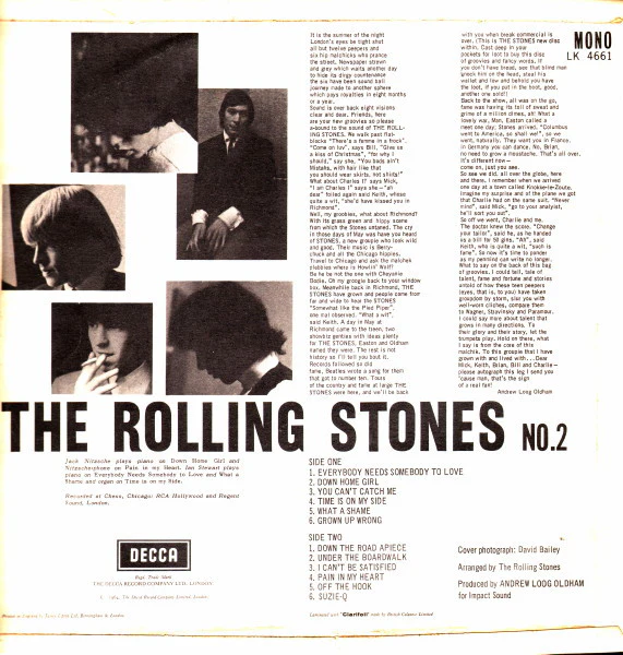 THE ROLLING STONES, No. 2 (Decca Red Unboxed - "MADE IN ENGLAND. THE DECCA RECORD CO. LTD.", Rights Boxes On Right Of Labels; LK 4661, UK 1965, Laminated Flipback Sleeve - Printed By James U LP VG/VG - Image 2