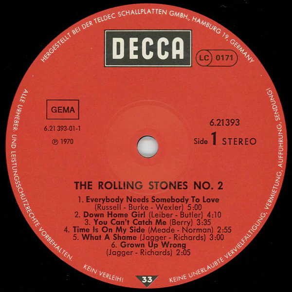 THE ROLLING STONES, No. 2 (Decca; 6.21393 BL, Germany 1970s Reissue, Inner), SALE - Up to 50% Off the Original Price  LP VG/G+ - Image 3