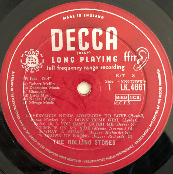 THE ROLLING STONES, No 2 (Decca Red Unboxed ; LK 4661, UK 1965, Non Flipback Blind Man Sleeve, Mono, Rights Companies On Right of Label) LP G+/G+ - Image 3