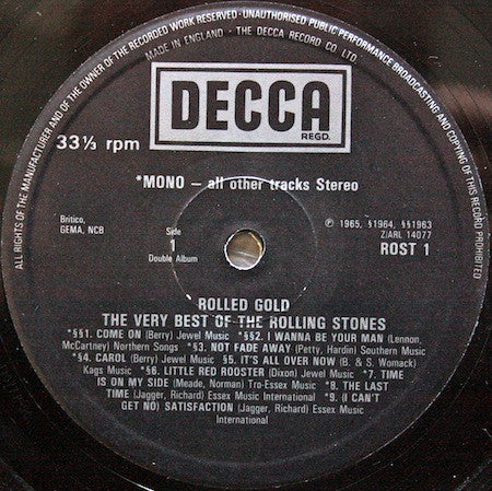 THE ROLLING STONES, Rolled Gold (Decca Black and Silver Boxed logo; ROST 1/2, UK Reissue, Gatefold) 2xLP VG/VG+ - Image 3