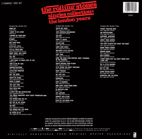 THE ROLLING STONES, Singles Collection The London Years (ABKCO; 1218-2, US 1989, CD In LP Sized Box Sleeve, Booklet & Insert) 3xCD VG/VG+ - Image 2