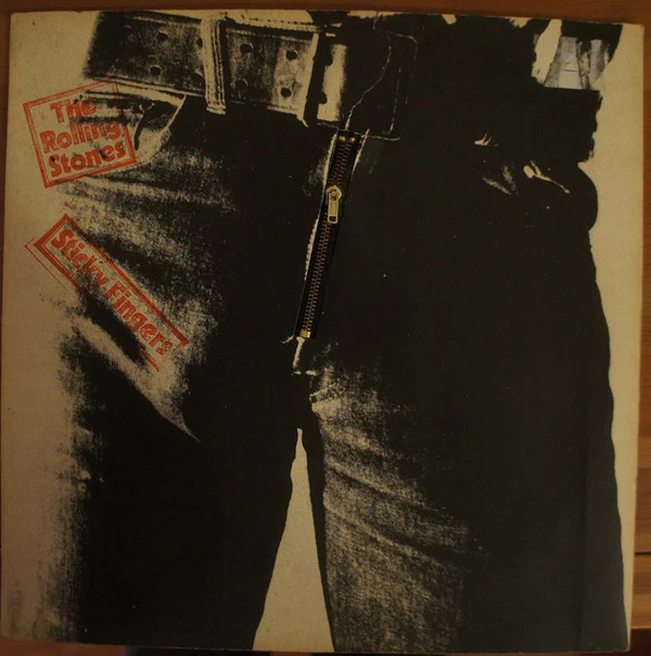 THE ROLLING STONES, Sticky Fingers (Rolling Stones; COC59100, UK 1971, Small ALFA Engraved Zip Sleeve, Insert, No Promotone On Labels) LP G+/G