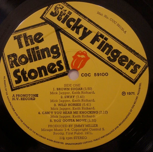 THE ROLLING STONES, Sticky Fingers (Rolling Stones; COC59100, UK 1971, Small ALFA Engraved Zip Sleeve, Insert, No Promotone On Labels) LP G+/G - Image 3