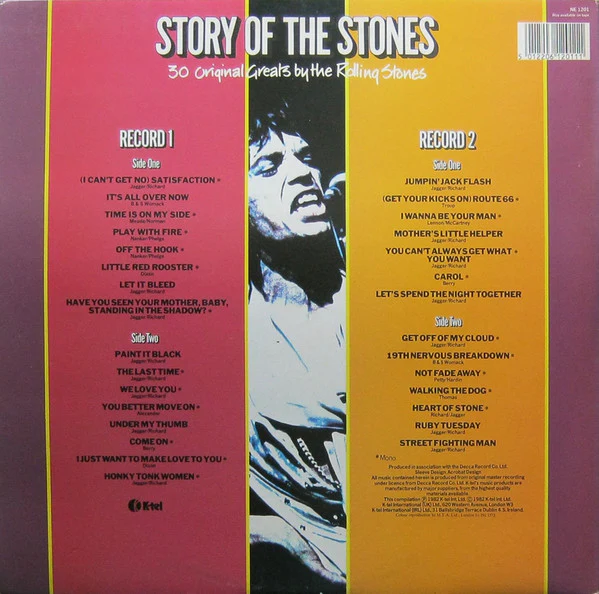 THE ROLLING STONES, Story Of The Stones (K-Tel; NE 1201, UK 1982, Gatefold, Barcoded version) 2xLP VG+/VG+ - Image 2