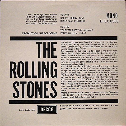 THE ROLLING STONES, The Rolling Stones (Decca; DFEX 8560, UK 1982 Reissue, Picture Sleeve, Mono) 12" EP VG/VG - Image 2