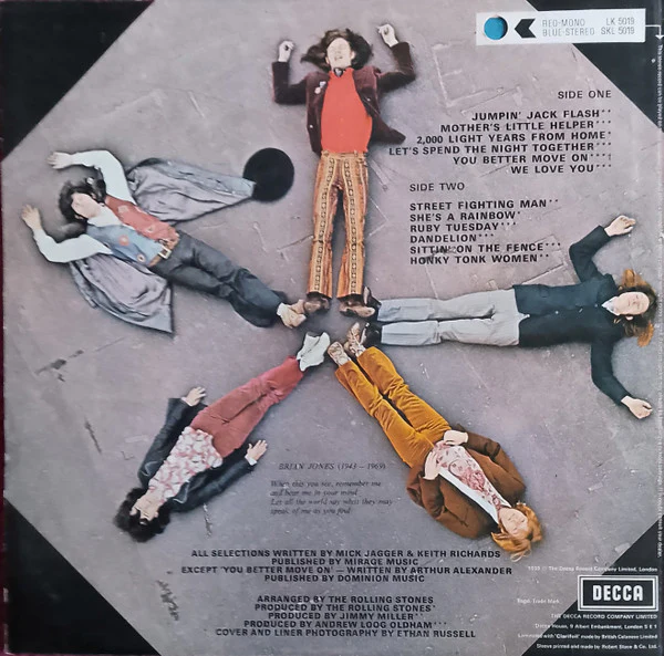 THE ROLLING STONES, Through The Past, Darkly (Big Hits Vol. 2) (Decca; SKL 5019, UK 1970s Reissue, Square Sleeve With Indicator Hole, BIEM/NCB Boxed, Hyphen in Speed Indicator on Labels) LP VG/VG - Image 2