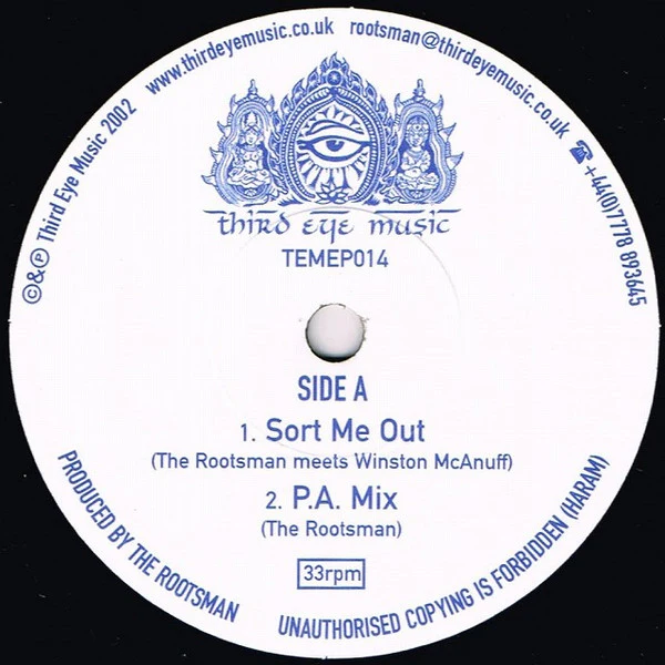THE ROOTSMAN MEETS WINSTON MCANUFF / THE ROOTSMAN MEETS CHRONICLE, Sort Me Out / Show Some Love (Third Eye Music; TEMEP014, UK 2002) 10" /VG+