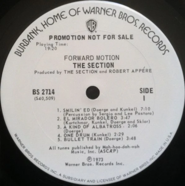 THE SECTION, Forward Motion (Warner Bros. Records; BS 2714, US 1973, Promo, Inner) LP VG/VG - Image 3
