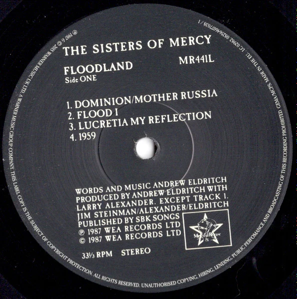 THE SISTERS OF MERCY, Floodland (Warner Music UK Ltd.; 0825646077038 / 1, UK 2015 Reissue, Barcoded Sleeve, Inner & Insert) LP EX/VG+ - Image 3