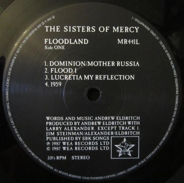 THE SISTERS OF MERCY, Floodland (Warner Music Group; 0825646077038 / 1, Europe 2015 Reissue, Non-Barcoded Sleeve, Inner & Insert) LP VG+/VG - Image 3