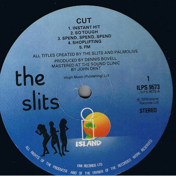 THE SLITS, Cut (Island Records; ILPS 9573, UK 1979, Laminated Sleeve, Inner, Silhouettes On Side 2 Only) LP VG+/VG - Image 3