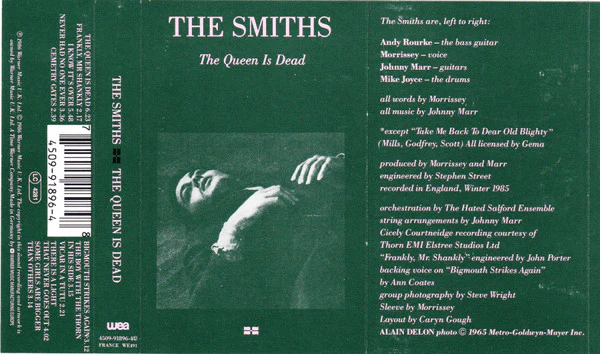 THE SMITHS, The Queen Is Dead (WEA; 4509-91896-4, Europe 1993) Cassette VG+/VG+ - Image 2