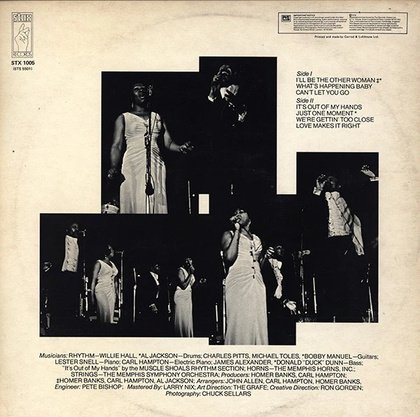 THE SOUL CHILDREN, Friction (Stax ; STX 1005, UK 1974) LP VG/G+ - Image 2