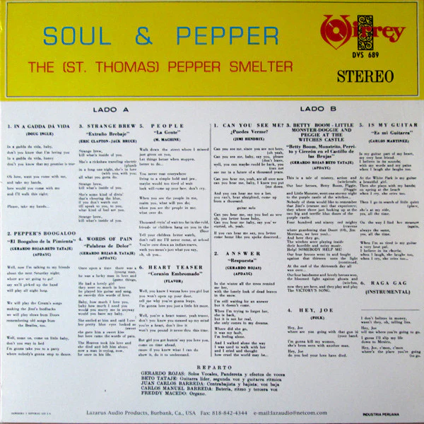 THE (ST. THOMAS) PEPPER SMELTER, Soul & Pepper (Lazarus Audio Products; DVS 689, US 1997 Reissue), SALE - Up to 50% Off the Original Price LP VG+/VG+ - Image 2