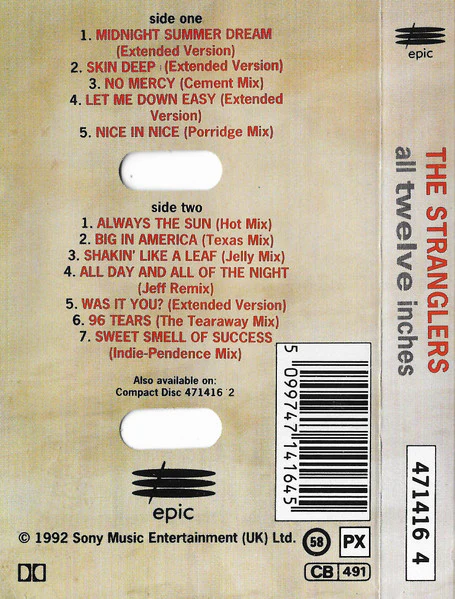 THE STRANGLERS, All Twelve Inches (Epic; 471416 4, UK 1992) Cassette VG+/VG+ - Image 2