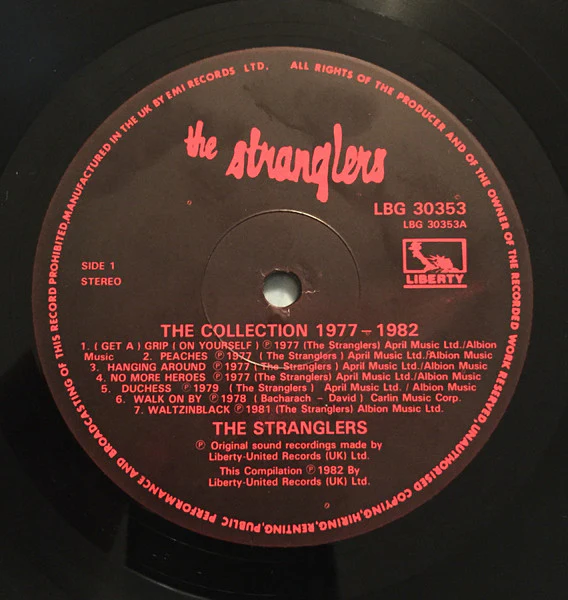 THE STRANGLERS, The Collection 1977 - 1982 (Liberty Black Labels Clockwise Rim Text; LBG 30353, UK 1982, No Barcode) LP VG+/VG+ - Image 3