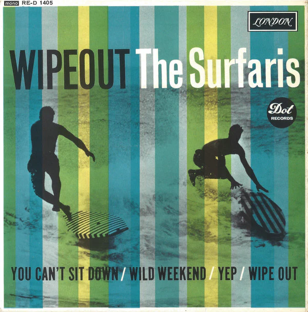 THE SURFARIS, Wipeout (London Records ; RE-D 1405, UK 1963, Laminated Flipback Sleeve, Mono) 7" EP VG/VG