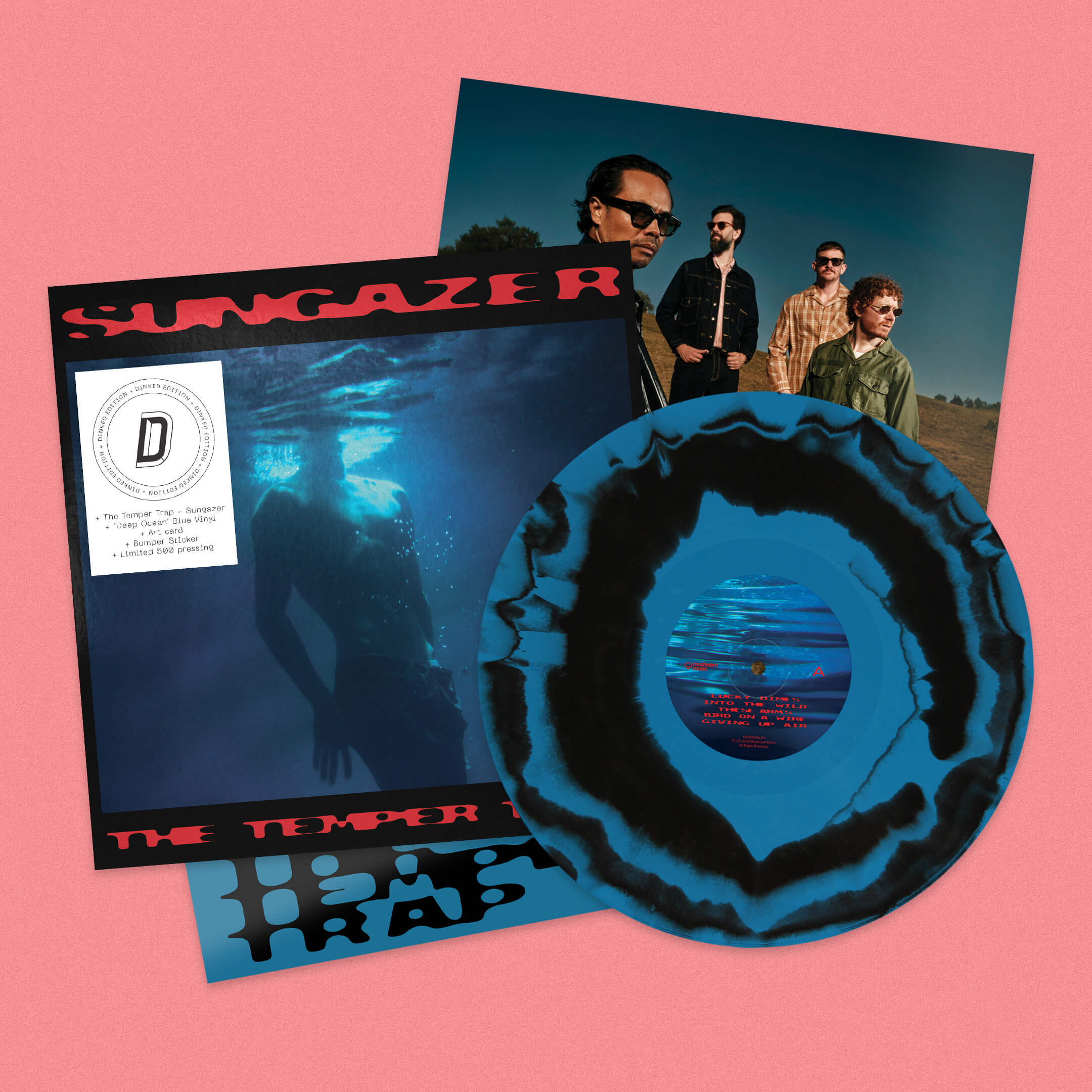 THE TEMPER TRAP, Sungazer  - Dinked Edition (Mushroom Music Group; MUSH030LP8, Europe 2026, Gatefold, Art Card, Sticker, ‘Deep Ocean’ blue & black marble vinyl, Deluxe high gloss art card, B LP NEW/NEW - PRE-ORDER
