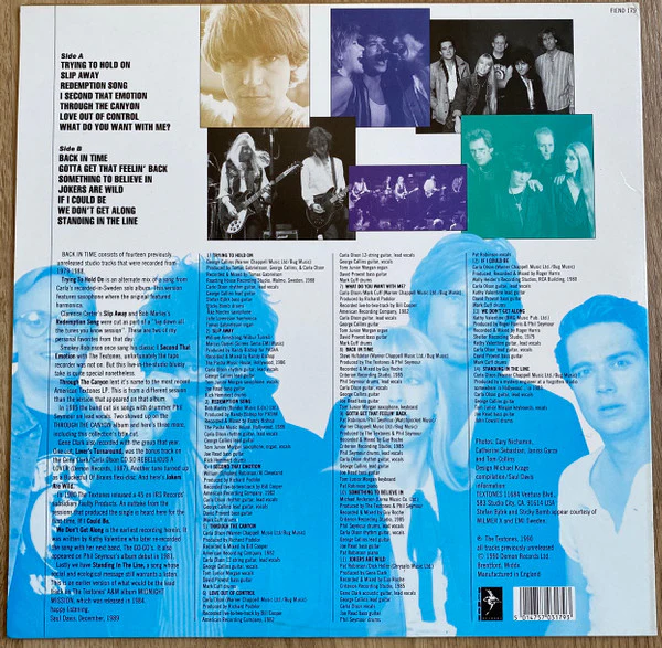 THE TEXTONES, Back In Time (Demon Records; FIEND 179, UK & Europe 1990, Stickered Picture Sleeve), SALE - Up to 50% Off the Original Price LP VG/VG - Image 2