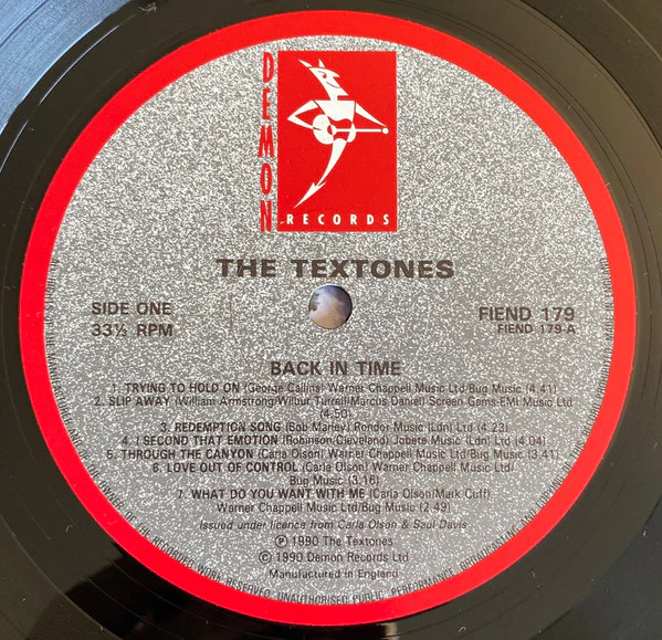 THE TEXTONES, Back In Time (Demon Records; FIEND 179, UK & Europe 1990, Stickered Picture Sleeve), SALE - Up to 50% Off the Original Price LP VG/VG - Image 3