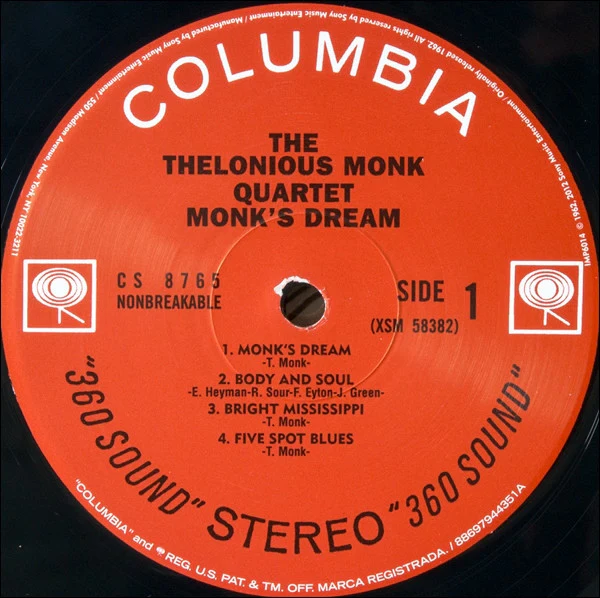 THE THELONIOUS MONK QUARTET, Monk's Dream (Impex Records; IMP6014, US 2012 Reissue) LP VG+/VG - Image 3
