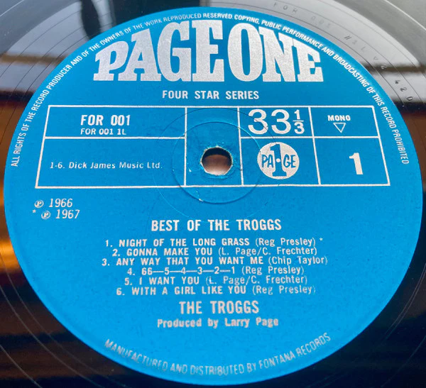 THE TROGGS, Best Of (Page One; FOR 001, UK 1967, Laminated Flipback Sleeve, Mono), SALE - Up to 50% Off the Original Price  LP VG/VG+ - Image 3