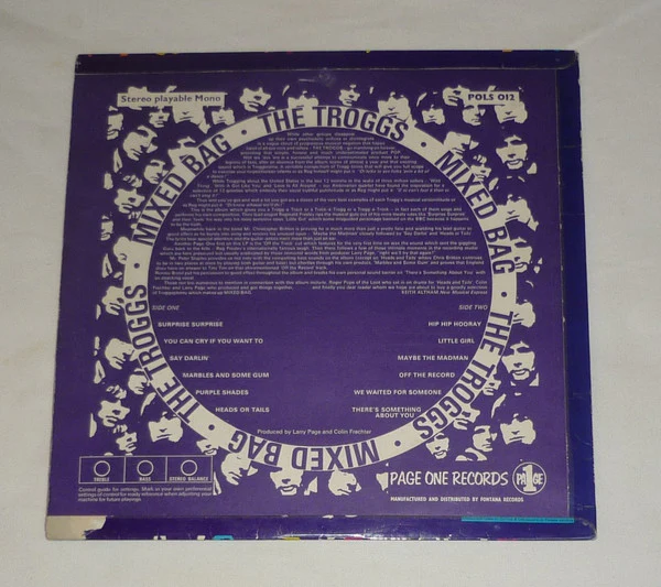 THE TROGGS, Mixed Bag (Page One; POLS 012, UK 1968, Laminated Flipback Sleeve), SALE - Up to 50% Off the Original Price  LP VG/VG+ - Image 2