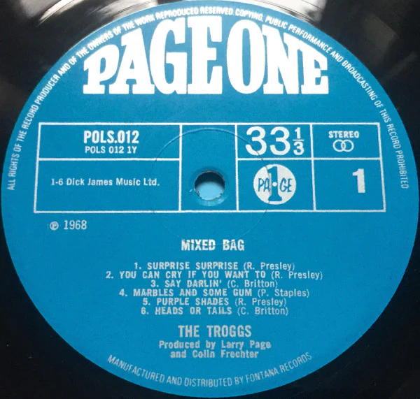 THE TROGGS, Mixed Bag (Page One; POLS 012, UK 1968, Laminated Flipback Sleeve), SALE - Up to 50% Off the Original Price  LP VG/VG+ - Image 3