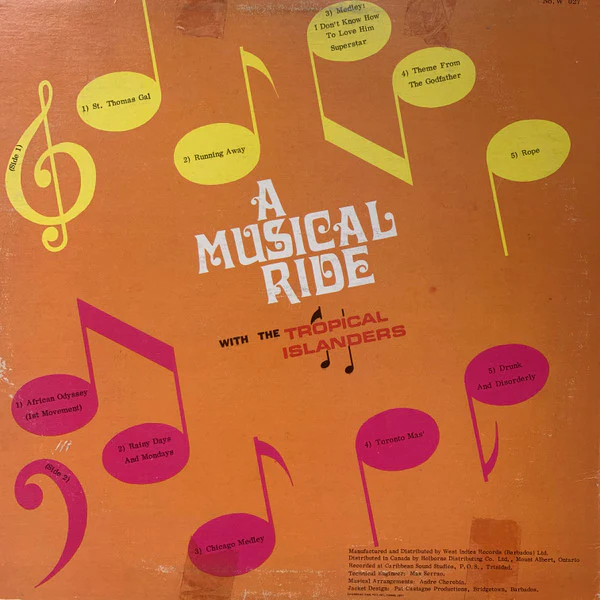 THE TROPICAL ISLANDERS, A Musical Ride (WIRL; W 027, Barbados 1970s), SALE - Up to 50% Off the Original Price LP G/VG+ - Image 2
