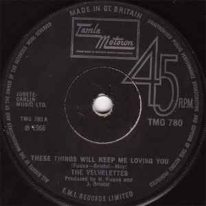 THE VELVELETTES, These Things Will Keep Me Loving You / Since You've Been Loving Me (Tamla Motown ; TMG 780, UK 1971 Reissue, Company Sleeve) 7" VG+/EX - Image 2