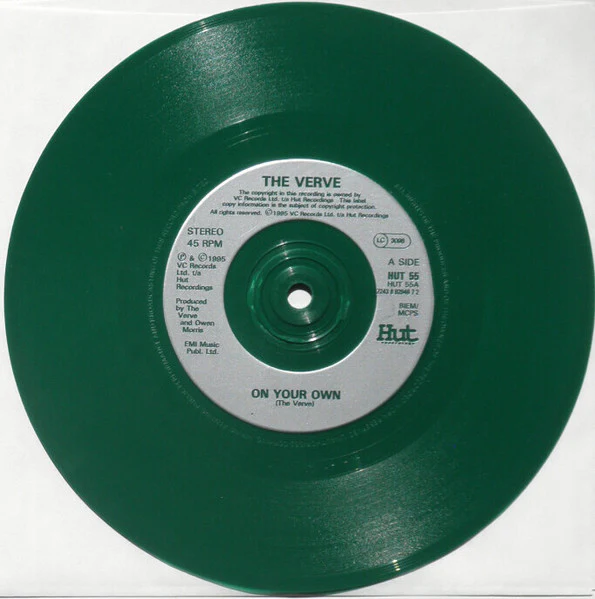 THE VERVE, On Your Own (Hut Recordings; HUT 55, UK 1995, Picture Sleeve, Green Vinyl, Limited Edition) 7" VG/VG+ - Image 3