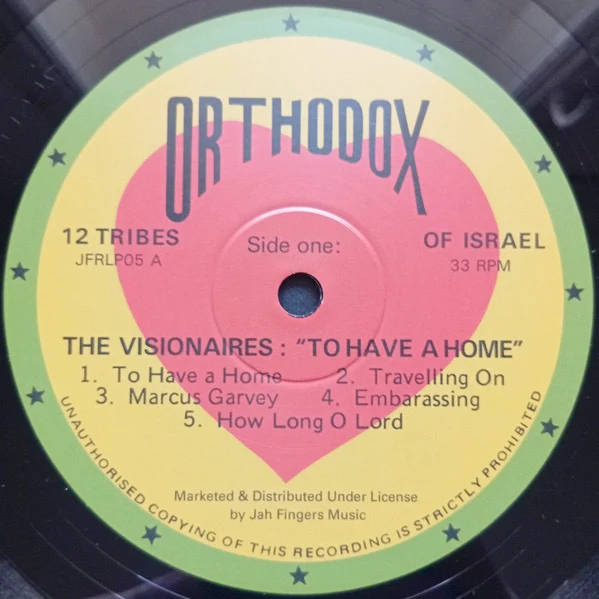 THE VISIONAIRES, To Have A Home (Orthodox; JFRLP05, UK 2026 Reissue, Yellow Flame Vinyl) LP NEW/NEW - Image 3