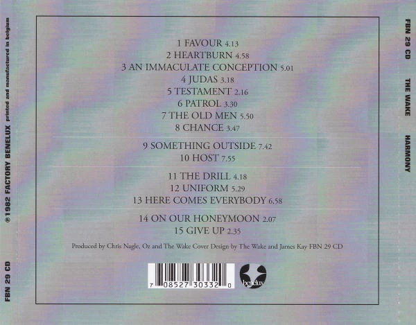 THE WAKE, Harmony (Factory Benelux; FBN 29 CD, Belgium 2013 Reissue) CD VG+/VG+ - Image 2