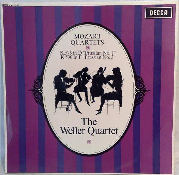 THE WELLER QUARTET, Mozart: Quartets K.575 In D "Prussian No.1" / K.590 In F "Prussian No. 3" (Decca ; SXL 6258, UK 1967, Laminated Front Sleeve, Mono) LP VG/VG+
