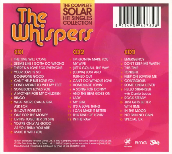 THE WHISPERS, The Complete Solar Hit Singles Collection (Sanctuary; BMGRM015CD, UK 2014) CD EX/EX - Image 2