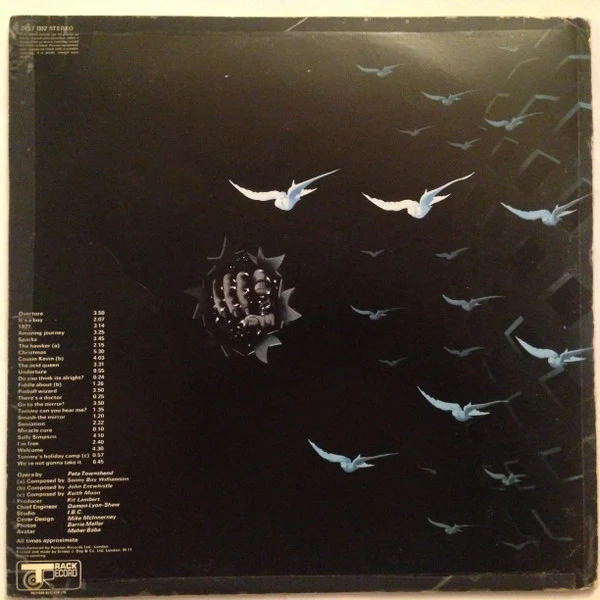 THE WHO, Tommy (Track Record Black Auto-Coupled Labels; 2657 002, UK 1970s Reissue, Triple Gatefold With Patent Pending Above Track Logo On Rear Sleeve, Unnumbered Limited Edition Booklet) 2xLP VG+/EX - Image 2