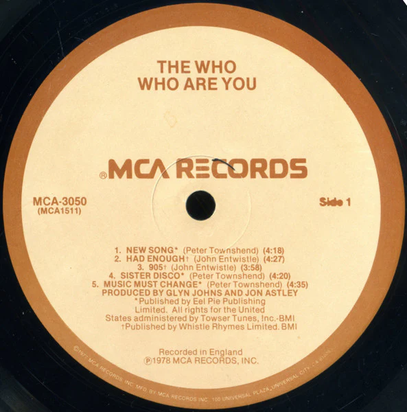 THE WHO, Who Are You (MCA Records; MCA-3050, US 1978, Pinckneyville Pressing) LP VG/VG - Image 3