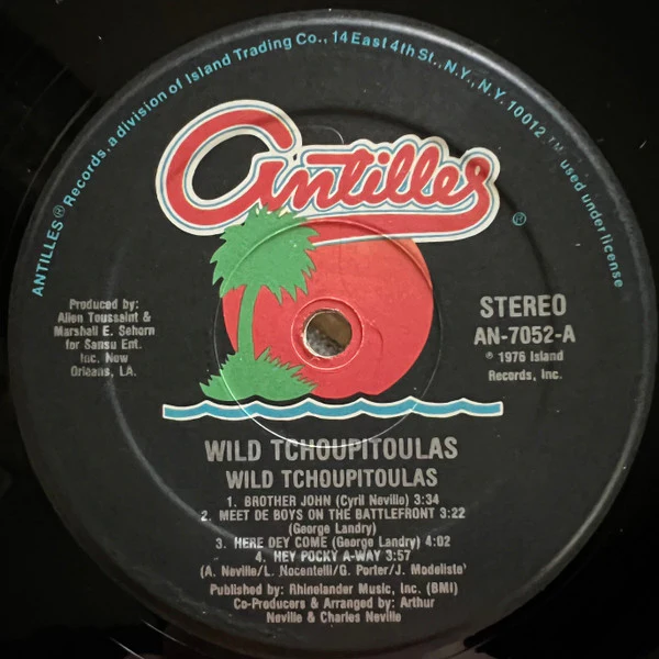 THE WILD TCHOUPITOULAS, The Wild Tchoupitoulas (Antilles; AN 7052, US 1984 Reissue, Hauppauge pressing. ) LP VG+/VG - Image 3