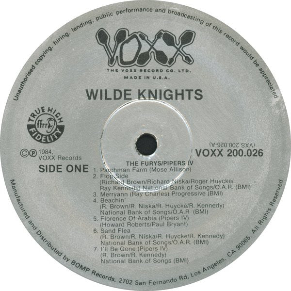 THE WILDE KNIGHTS A.K.A. FURYS, PIPERS IV, Beaver Patrol (Voxx Records; VXS 200.026, US 1984), SALE - Up to 50% Off the Original Price LP VG+/VG+ - Image 3