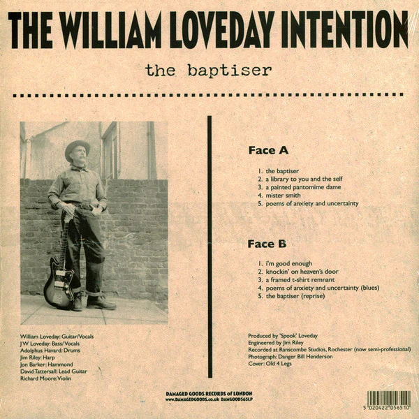 THE WILLIAM LOVEDAY INTENTION, The Baptiser (Damaged Goods; DAMGOOD565LP, UK 2022) LP VG+/VG+ - Image 2