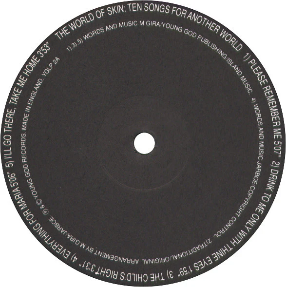 THE WORLD OF SKIN (JARBOE FROM SWANS), Ten Songs For Another World  (Young God; yg lp 2, UK 1990, Inner) LP VG/VG - Image 3