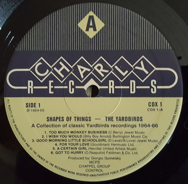 THE YARDBIRDS, Shapes of Things (Charly; CDX1, UK 1980s Reissue, Gatefold) 2xLP VG/VG+ - Image 3